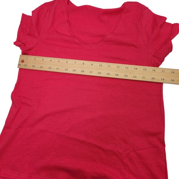 DeFacto Basic Women Casual Short Sleeve V-Neck T-Shirt Pink Size Small - Picture 8 of 9
